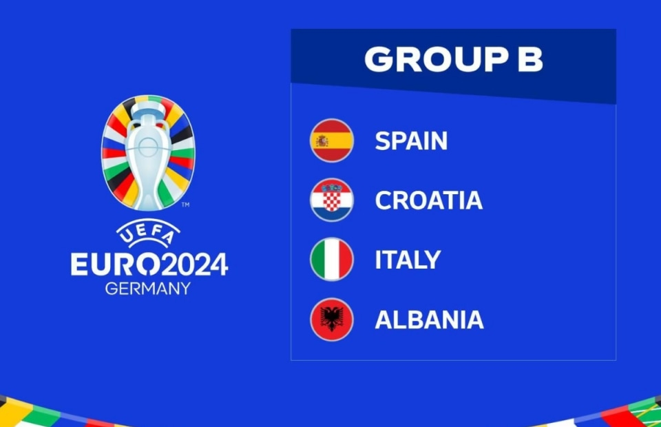 Bảng B euro 2024 có sự góp mặt của Italia, Tây Ban Nha và Croatia 